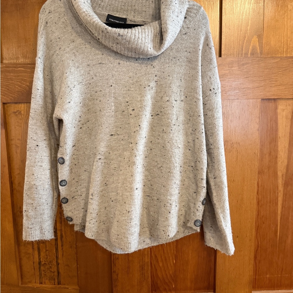 Fortune & Ivy Women’s  Cowl Neck Sweater, Large